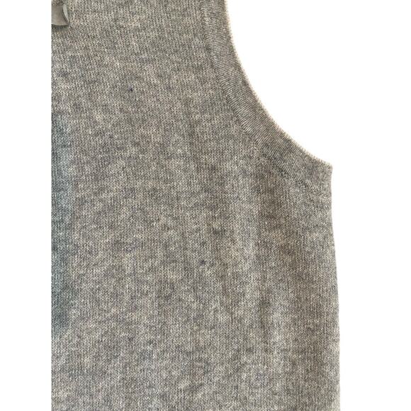 A.Ida Grey Wool Blend Made In Italy Sleeveless Cardigan Toggle Closure Medium - Picture 4 of 10
